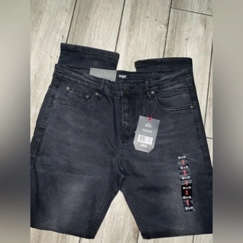 New Mens Blu Rock flex jeans black size 32 31 slim fit